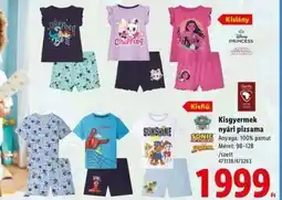 Lidl Kisgyermek nyári pizsama ajánlat
