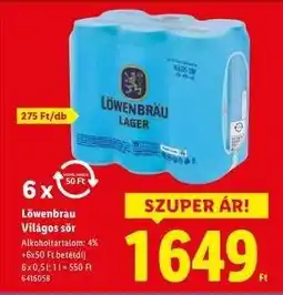 Lidl LÖWENBRAU Világos sör ajánlat