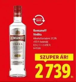 Lidl ROMANOFF Vodka ajánlat
