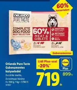 Lidl ORLANDO PURE TASTE Gabonamentes kutyaeledel ajánlat