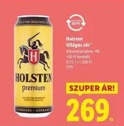 Lidl Holsten Világos sör ajánlat