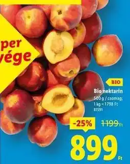 Lidl Bio nektarin ajánlat