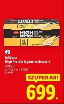 Lidl MILBONA High protein joghurtos desszert ajánlat