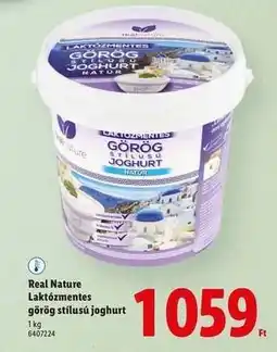 Lidl Real Nature Laktózmentes görög stílusú joghurt ajánlat