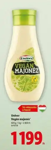 Lidl Univer Vegán Majonéz ajánlat