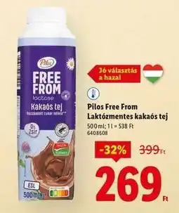 Lidl Pilos Free From Laktózmentes kakaós tej ajánlat