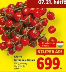 Lidl Cherry fürtös paradicsom ajánlat