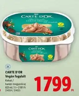 Lidl CARTE D’OR Vegán fagylalt ajánlat