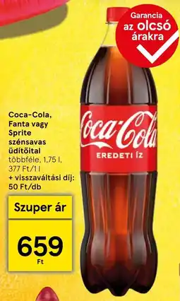 Tesco Coca-Cola, Fanta vagy Sprite szénsavas üdítőital ajánlat