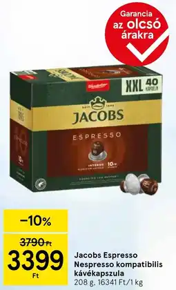 Tesco Jacobs Espresso Nespresso kompatibilis kávékapszula ajánlat