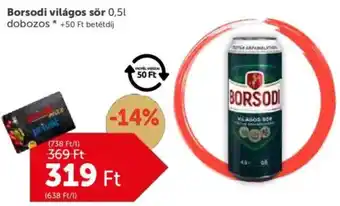 PRIVÁT Borsodi világos sör ajánlat