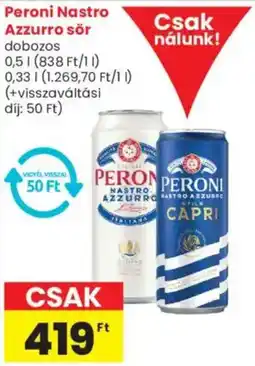 Spar Market Peroni Nastro Azzurro sör ajánlat