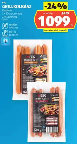 ALDI BBQ Grillkolbász ajánlat