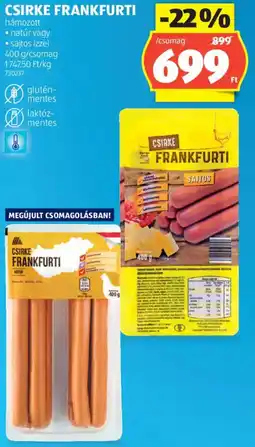ALDI Csirke frankfurti ajánlat
