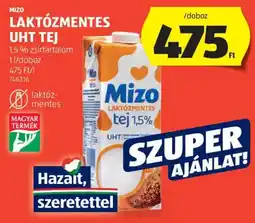 ALDI Mizo laktózmentes UHT tej ajánlat