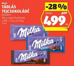 ALDI Milka táblás tejcsokoládé ajánlat