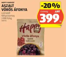 ALDI Happy Harvest Aszalt vörös áfonya ajánlat
