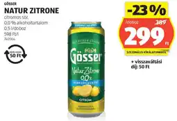 ALDI Gösser Natur zitrone ajánlat