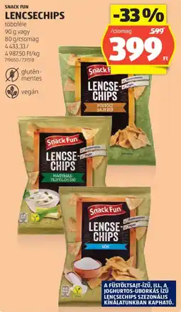 ALDI Snack Fun Lencsechips ajánlat