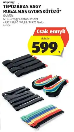 ALDI Workzone tépőzáras / rugalmas gyorskötöző* ajánlat