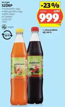 ALDI Rio d'Oro szörp ajánlat
