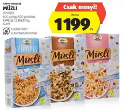 ALDI Happy Harvest Müzli ajánlat