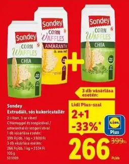 Lidl Sondey Extrudált, sós kukoricatallér ajánlat