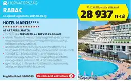 ALDI Horvátország Rabac Hotel Narcis ajánlat