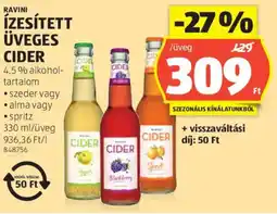 ALDI Ravini ízesített üveges cider ajánlat