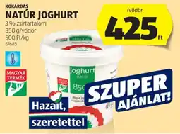 ALDI Kokárdás natúr joghurt ajánlat