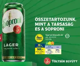 Metro Soproni klasszik sör ajánlat