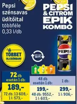 Metro Pepsi szénsavas üdítőital ajánlat