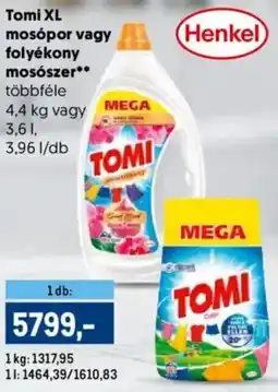 Metro Tomi XL mosópor vagy folyékony mosószer ajánlat