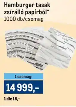 Metro Hamburger tasak zsírálló papírból ajánlat