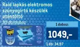 Metro Raid lapkás elektromos szúnyogirtó készülék utántöltő ajánlat