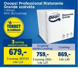 Metro Ooops! Professional Ristorante Grande szalvéta ajánlat