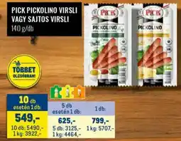 Metro Pick pickolino virsli / sajtos virsli ajánlat