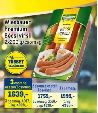 Metro Wiesbauer Prémium Bécsi virsli ajánlat