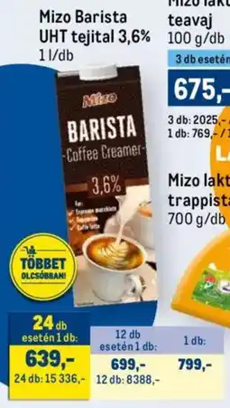 Metro Mizo Barista UHT tejital 3,6% ajánlat