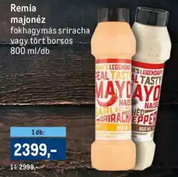 Metro Remia majonéz fokhagymás ajánlat