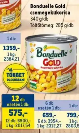 Metro Bonduelle Gold csemegekukorica ajánlat