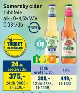 Metro Somersby cider ajánlat