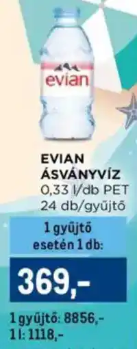 Metro Evian ásványvíz ajánlat