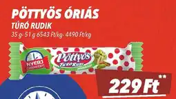 CBA Pöttyös óriás Túró rudik ajánlat