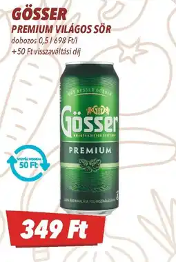 CBA Gösser Premium világos sör ajánlat