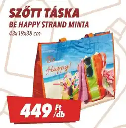 CBA Szőtt táska Be happy strand minta ajánlat