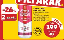 PENNY Arany korsó dobozos sör ajánlat
