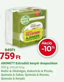 Herbaház ABONETT Extrudált kenyér duopackban ajánlat