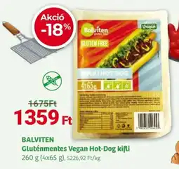 Herbaház BALVITEN Gluténmentes Vegan Hot-Dog kifli ajánlat