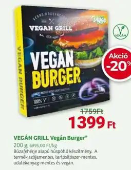 Herbaház VEGÁN GRILL Vegán Burger ajánlat